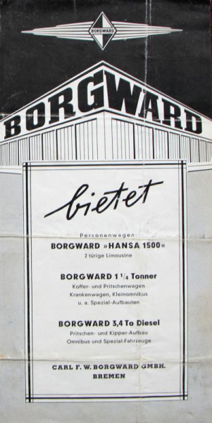 Borgward Modelprogram 1953 "Borgward bietet" Carbrochure (10053)